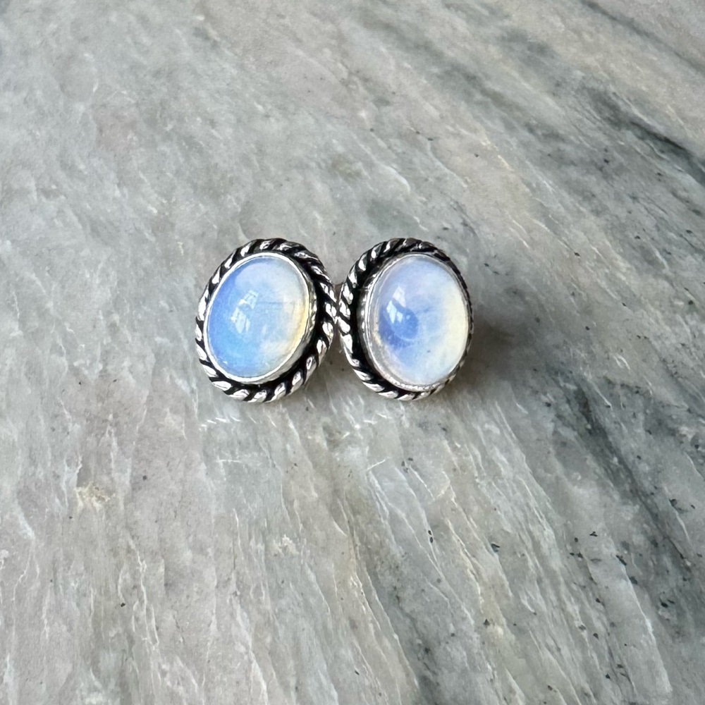 NWOT Sundance Moon Shadow Earrings, Opalite, Sterling Silver